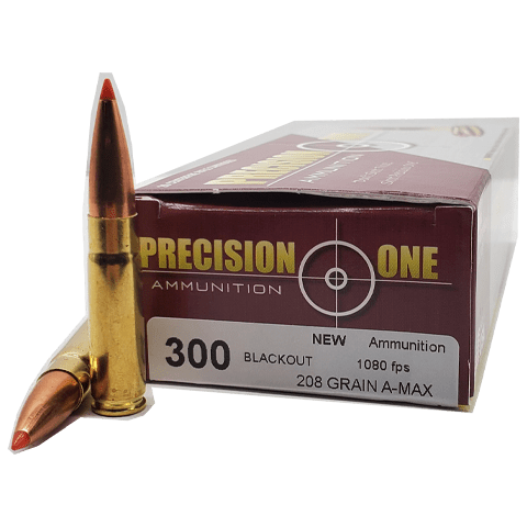 300 Blackout – Precision One 208 Grain Subsonic A-MAX – 20 Rounds