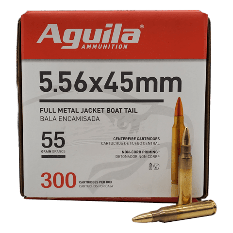 5.56 NATO – Aguila 55 Grain FMJ 300 Round Box