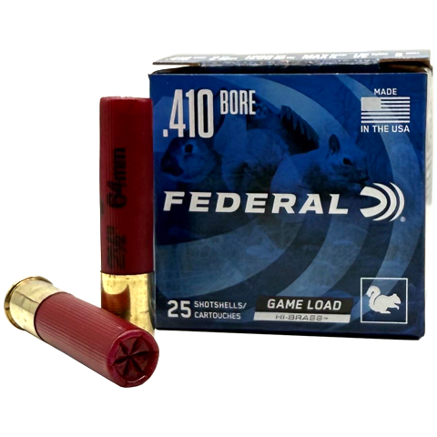 410 Gauge – Federal 2-1/2″ Hi-Brass #6 Shot – 25 Rounds