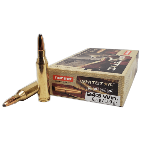 243 Win – Norma 100 Grain White Tail Soft Point – 20 Rounds
