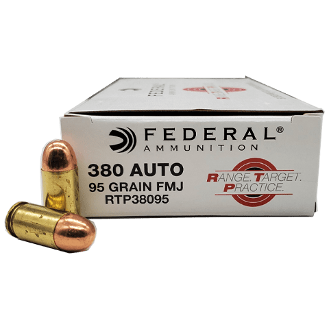 380 Auto – Federal Range Ammo 95 Grain FMJ – 50 Rounds