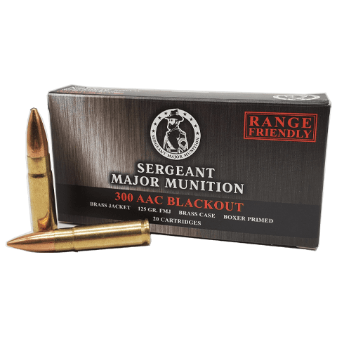 300 Blackout – Sergeant Major 125 Grain Brass Case FMJ