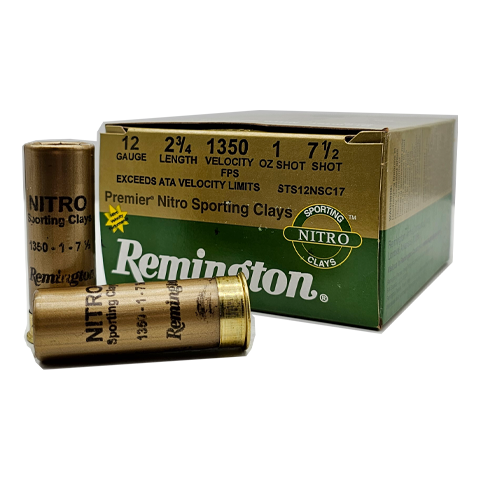 12 Gauge – Remington 2-3/4″ Premier Nitro Sporting Clays #7.5 Shot – 25 Rounds