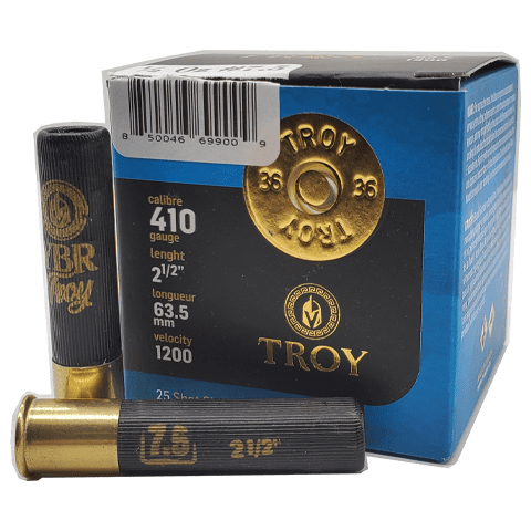 410 Gauge – Troy 2-1/2″ #7.5 Lead Shot 1/2 Oz – 25 Rounds